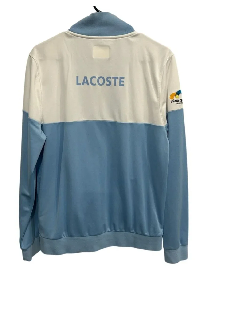 Lacoste Sport Medium Mens Blue White Miami Open Full Zip Track Jacket Retro